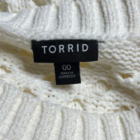 Torrid Cream Open Weaver Sweater Size 00 - Picture 7 of 9